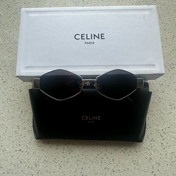 Celine Triomphe Round Metal & Acetate Sunglasses - Picture 8 of 9